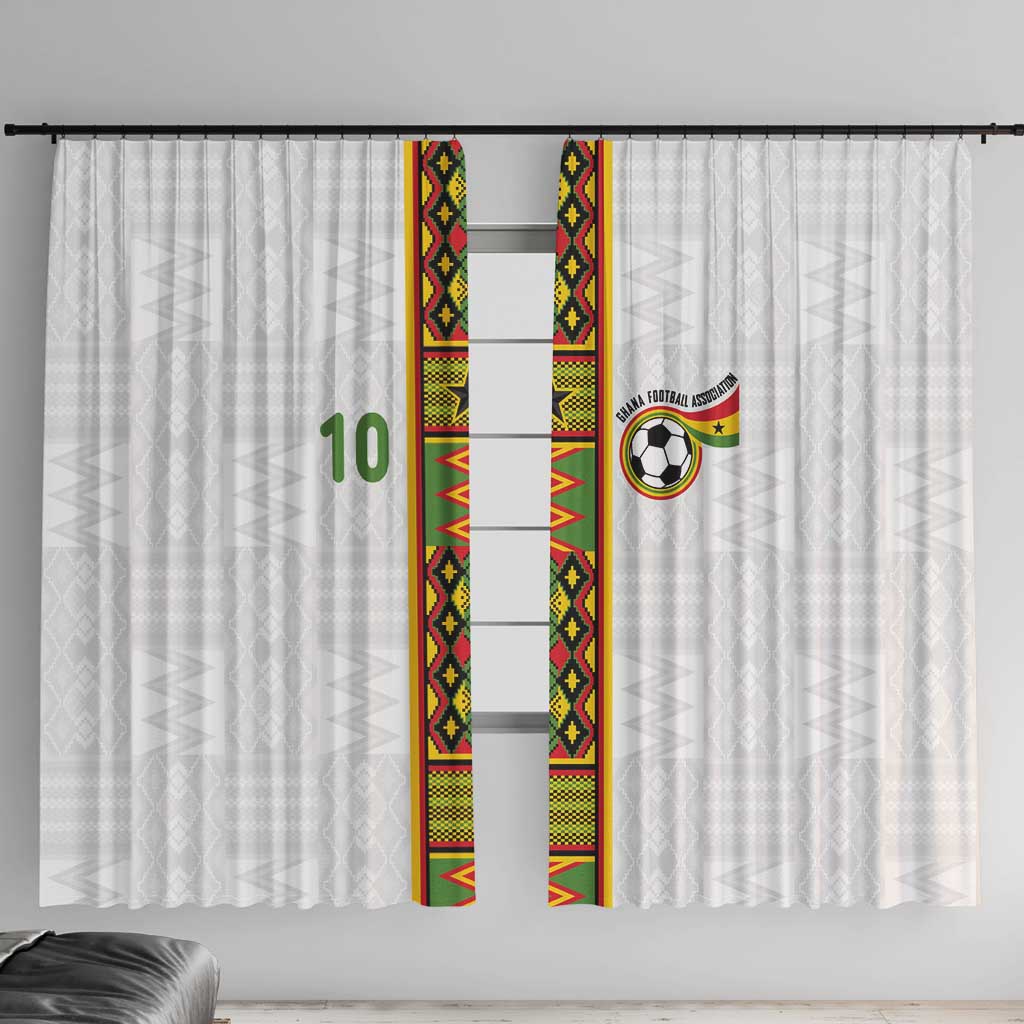 Custom Ghana National Football Window Curtain Traditional African Motifs Sporty Style - Wonder Print Shop