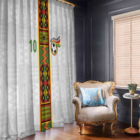 Custom Ghana National Football Window Curtain Traditional African Motifs Sporty Style - Wonder Print Shop