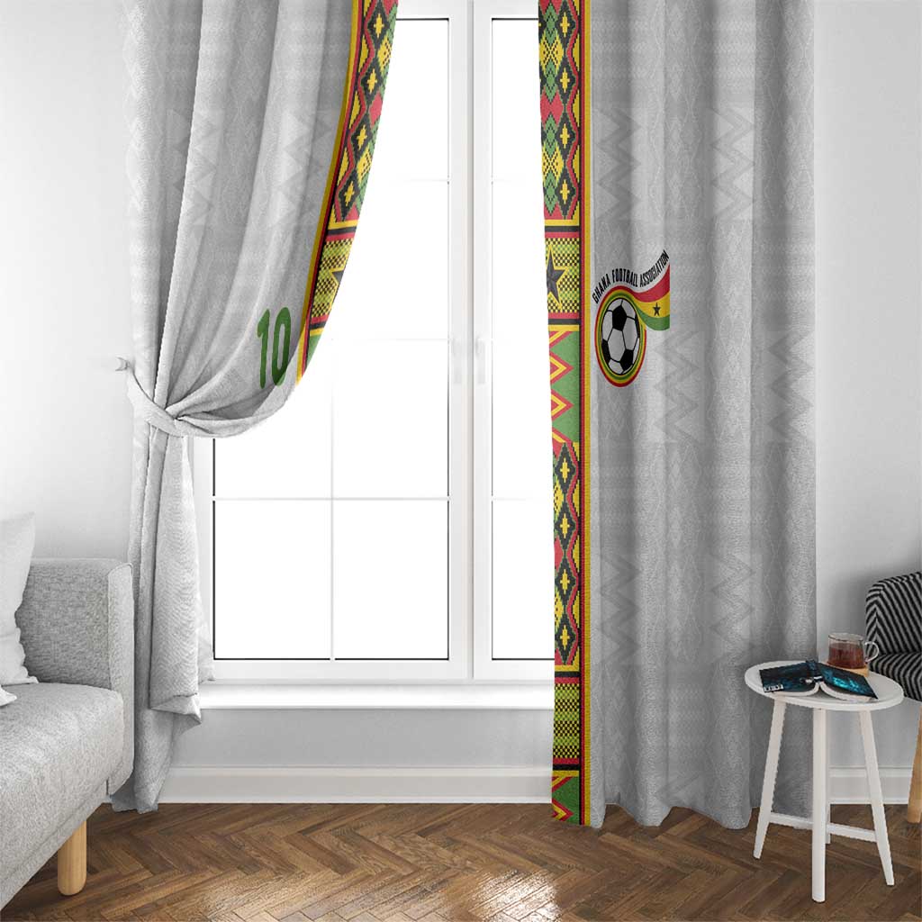 Custom Ghana National Football Window Curtain Traditional African Motifs Sporty Style - Wonder Print Shop
