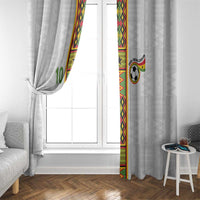 Custom Ghana National Football Window Curtain Traditional African Motifs Sporty Style - Wonder Print Shop