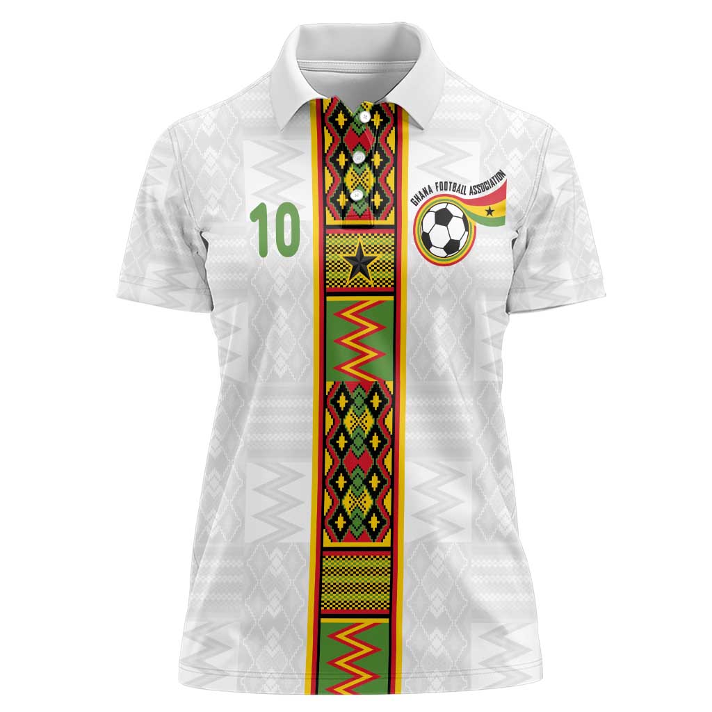 Custom Ghana National Football Women Polo Shirt Traditional African Motifs Sporty Style - Wonder Print Shop