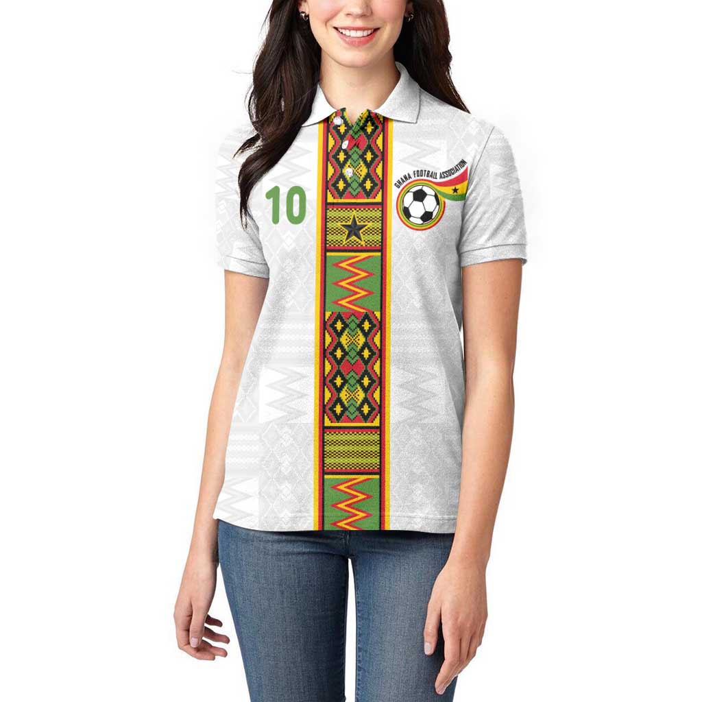 Custom Ghana National Football Women Polo Shirt Traditional African Motifs Sporty Style - Wonder Print Shop