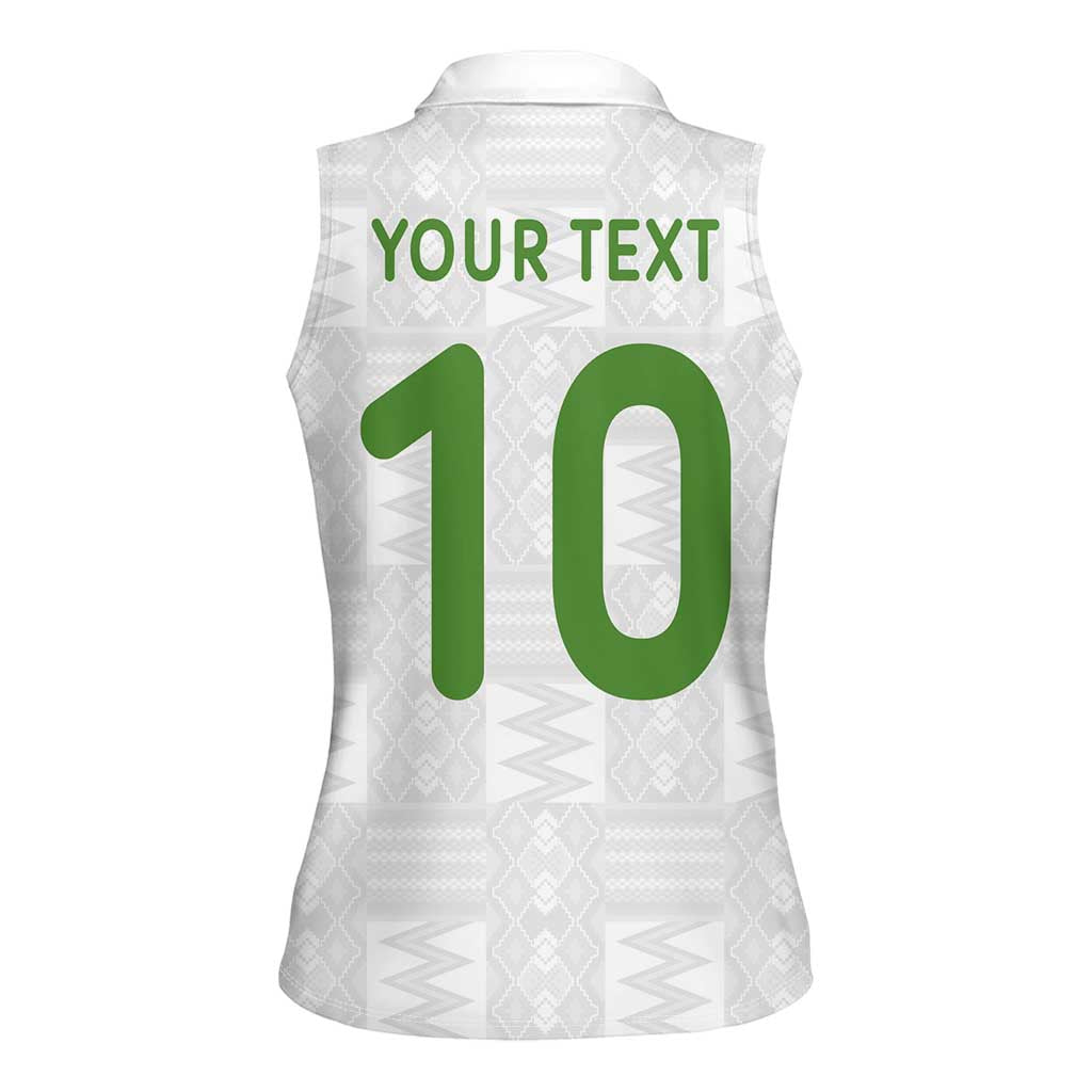 Custom Ghana National Football Women Sleeveless Polo Shirt Traditional African Motifs Sporty Style - Wonder Print Shop
