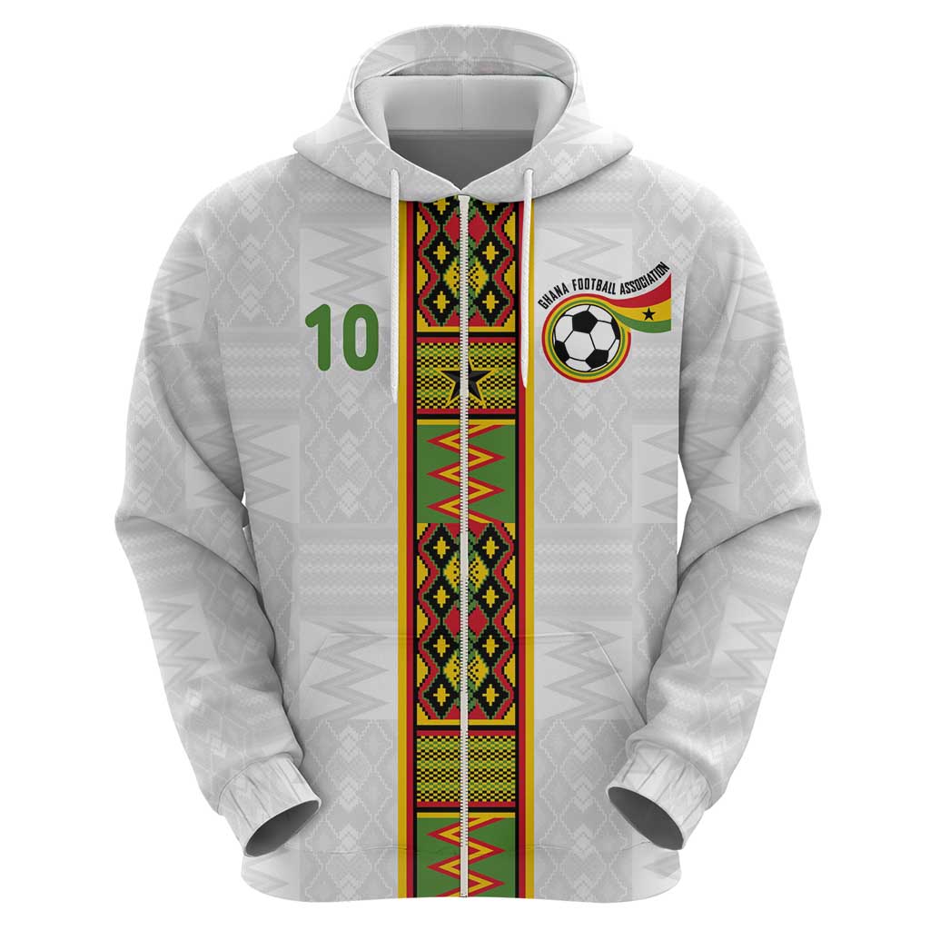 Custom Ghana National Football Zip Hoodie Traditional African Motifs Sporty Style - Wonder Print Shop