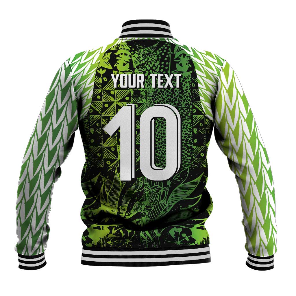 Custom Nigeria National Football Baseball Jacket Super Eagles-Feather Shoulders Sleeves Armor - Wonder Print Shop