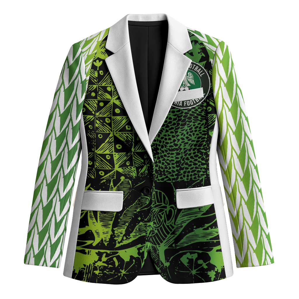 Custom Nigeria National Football Blazer Super Eagles-Feather Shoulders Sleeves Armor - Wonder Print Shop