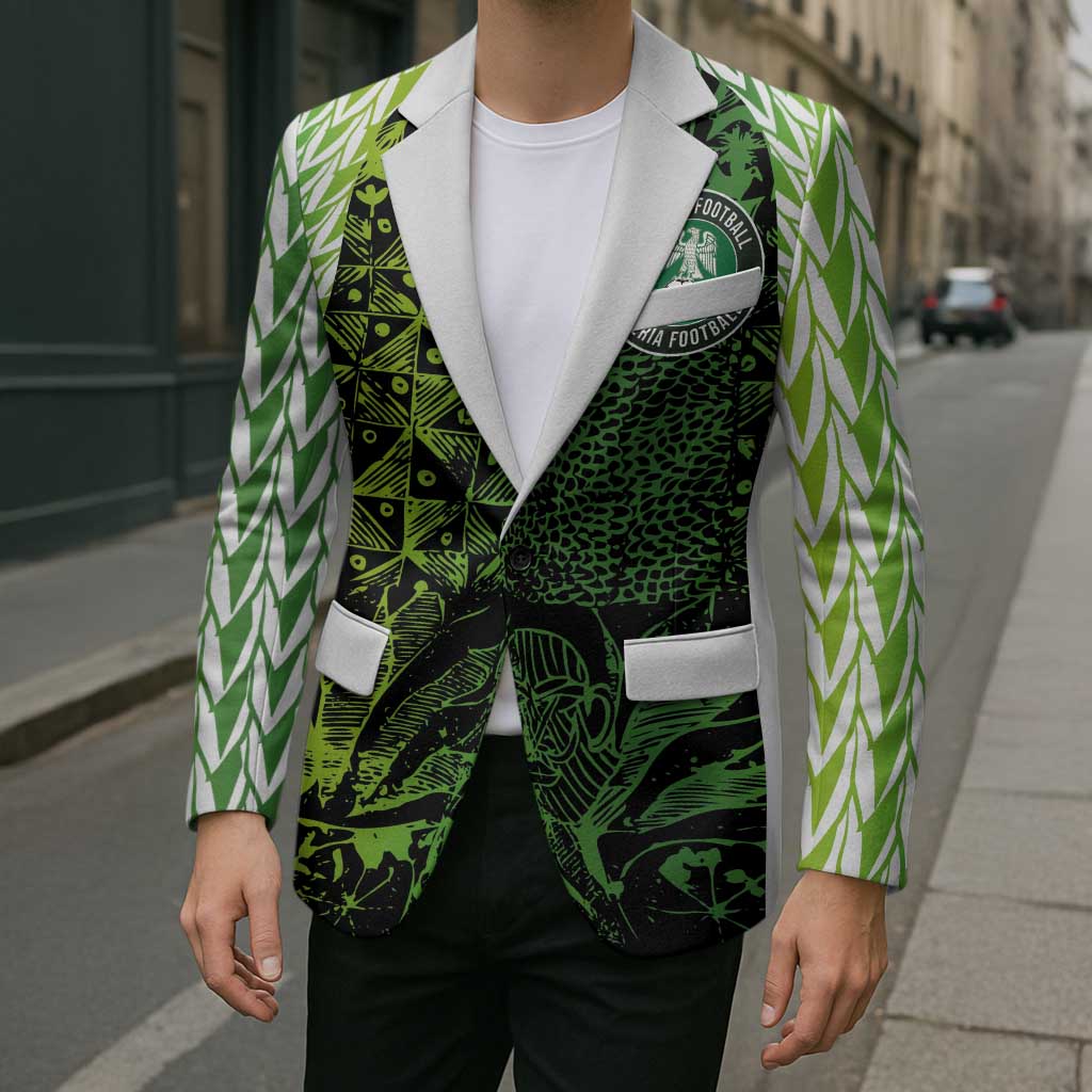 Custom Nigeria National Football Blazer Super Eagles-Feather Shoulders Sleeves Armor - Wonder Print Shop
