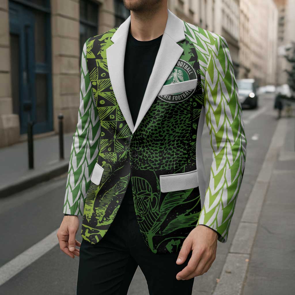 Custom Nigeria National Football Blazer Super Eagles-Feather Shoulders Sleeves Armor - Wonder Print Shop