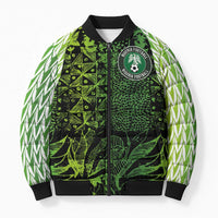 Custom Nigeria National Football Bomber Puffer Jacket Super Eagles-Feather Shoulders Sleeves Armor - Wonder Print Shop