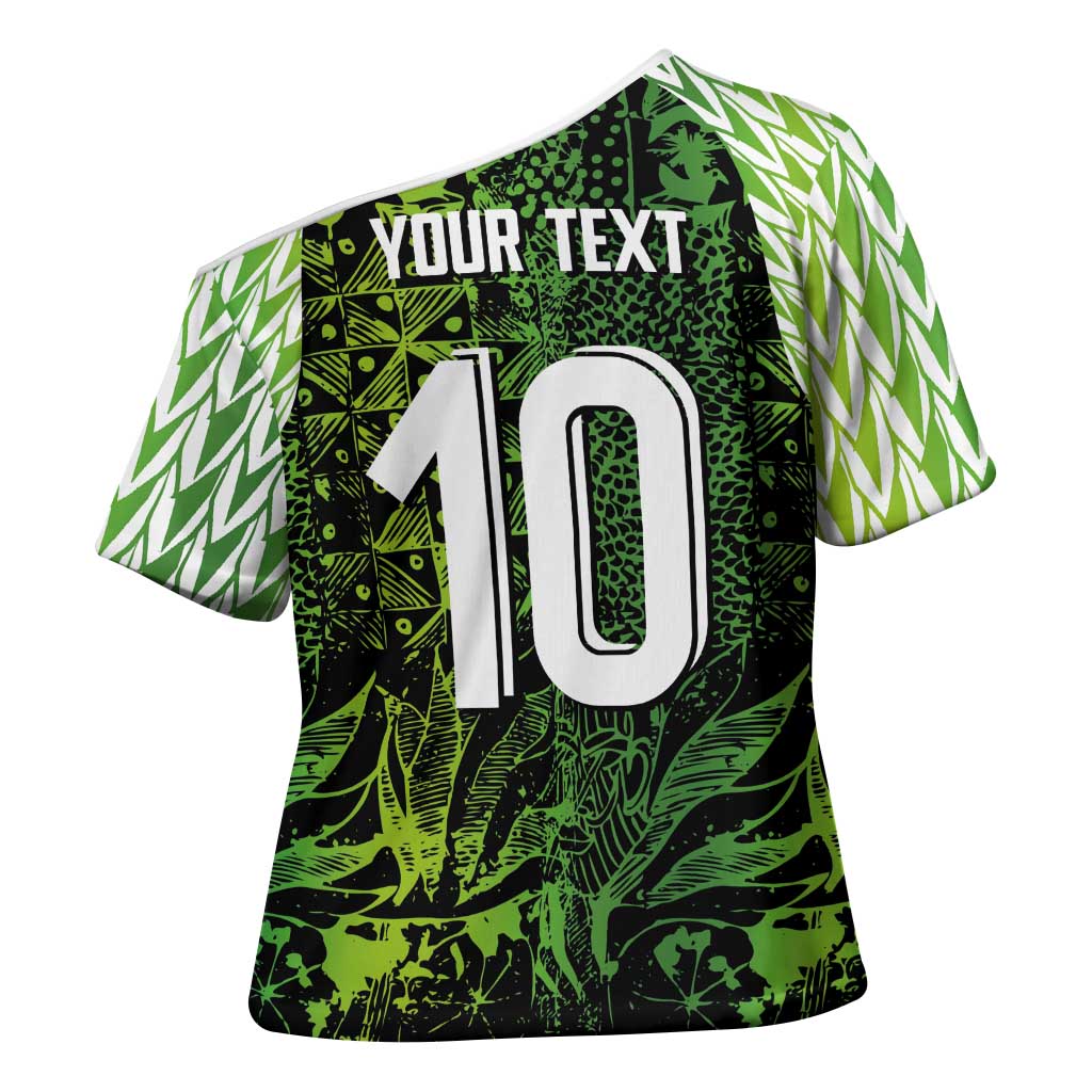 Custom Nigeria National Football Cross Shoulder Shirt Super Eagles-Feather Shoulders Sleeves Armor - Wonder Print Shop