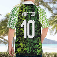 Custom Nigeria National Football Hawaiian Shirt Super Eagles-Feather Shoulders Sleeves Armor - Wonder Print Shop