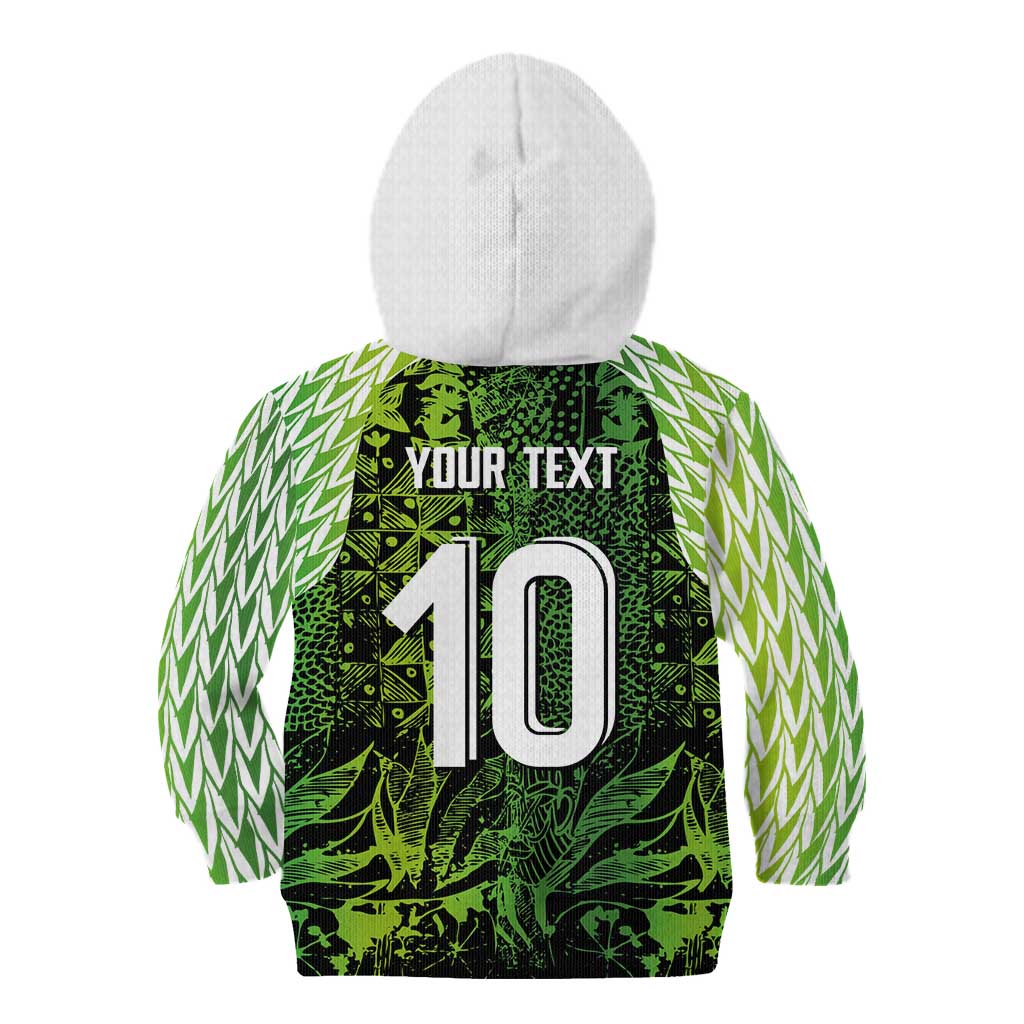 Custom Nigeria National Football Kid Hoodie Super Eagles-Feather Shoulders Sleeves Armor - Wonder Print Shop