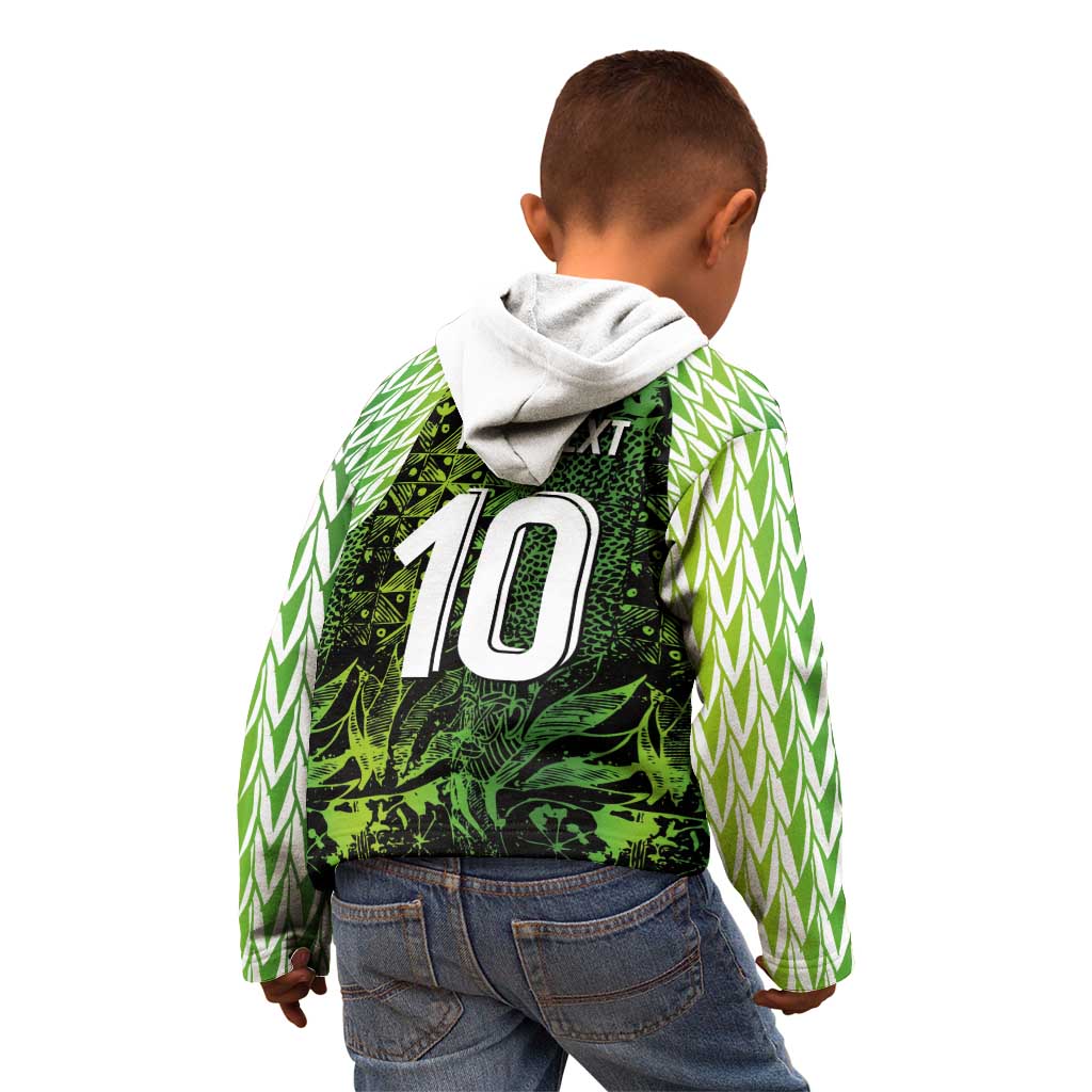 Custom Nigeria National Football Kid Hoodie Super Eagles-Feather Shoulders Sleeves Armor - Wonder Print Shop