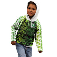 Custom Nigeria National Football Kid Hoodie Super Eagles-Feather Shoulders Sleeves Armor - Wonder Print Shop