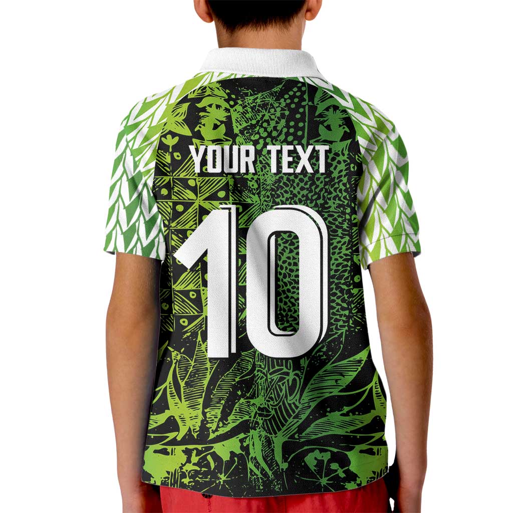 Custom Nigeria National Football Kid Polo Shirt Super Eagles-Feather Shoulders Sleeves Armor - Wonder Print Shop
