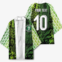Custom Nigeria National Football Kimono Super Eagles-Feather Shoulders Sleeves Armor - Wonder Print Shop