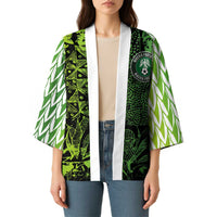 Custom Nigeria National Football Kimono Super Eagles-Feather Shoulders Sleeves Armor - Wonder Print Shop