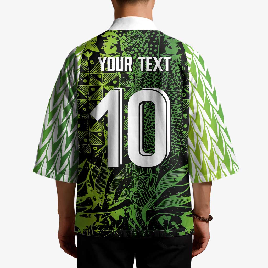 Custom Nigeria National Football Kimono Super Eagles-Feather Shoulders Sleeves Armor - Wonder Print Shop