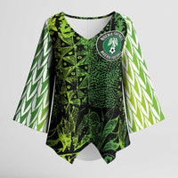 Custom Nigeria National Football Kimono Sleeve Blouse Super Eagles-Feather Shoulders Sleeves Armor - Wonder Print Shop