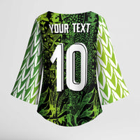 Custom Nigeria National Football Kimono Sleeve Blouse Super Eagles-Feather Shoulders Sleeves Armor - Wonder Print Shop