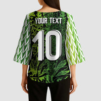 Custom Nigeria National Football Kimono Sleeve Blouse Super Eagles-Feather Shoulders Sleeves Armor - Wonder Print Shop