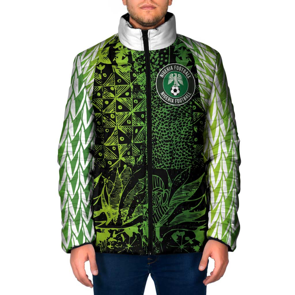 Custom Nigeria National Football Padded Jacket Super Eagles-Feather Shoulders Sleeves Armor - Wonder Print Shop