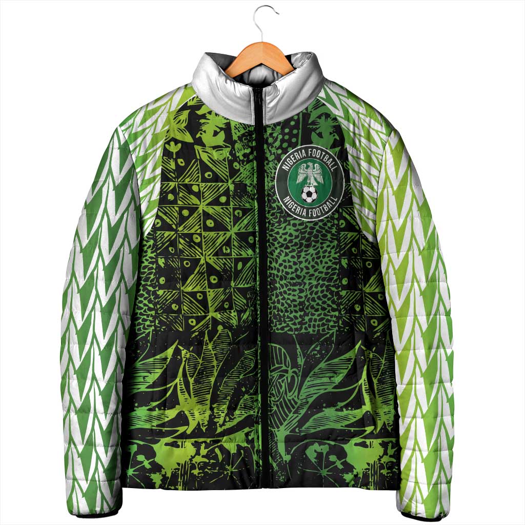 Custom Nigeria National Football Padded Jacket Super Eagles-Feather Shoulders Sleeves Armor - Wonder Print Shop