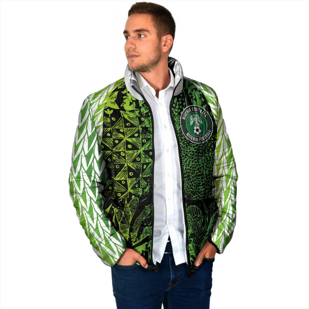 Custom Nigeria National Football Padded Jacket Super Eagles-Feather Shoulders Sleeves Armor - Wonder Print Shop