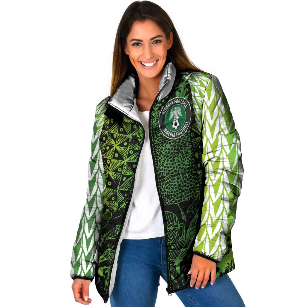 Custom Nigeria National Football Padded Jacket Super Eagles-Feather Shoulders Sleeves Armor - Wonder Print Shop