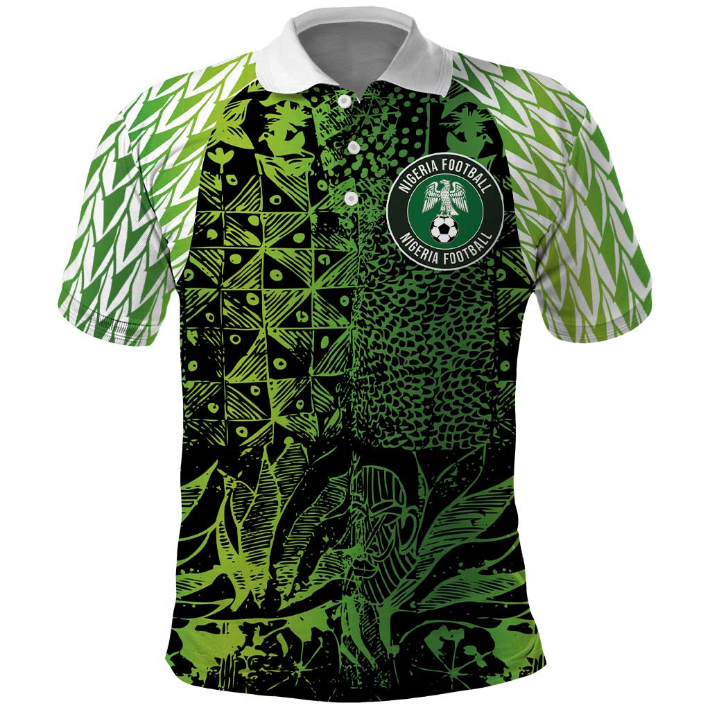 Custom Nigeria National Football Polo Shirt Super Eagles-Feather Shoulders Sleeves Armor - Wonder Print Shop