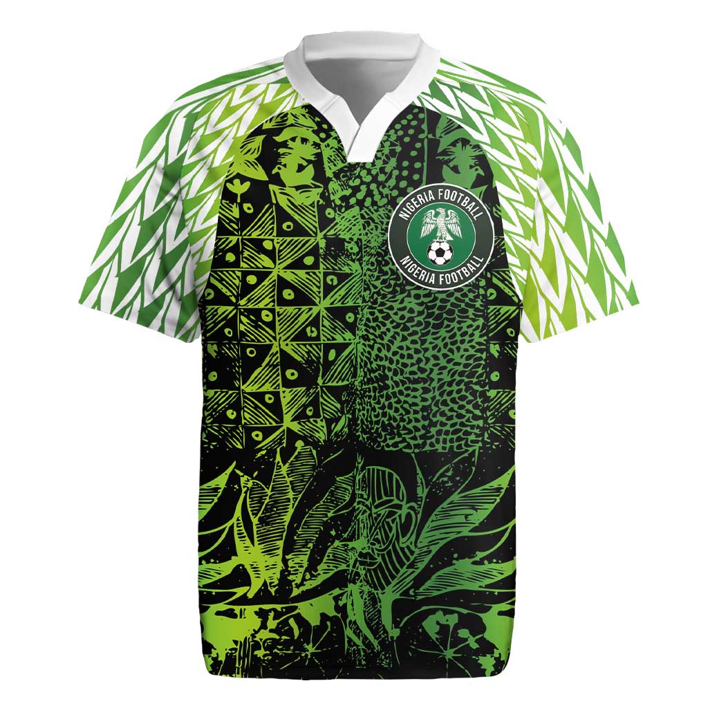 Custom Nigeria National Football Rugby Jersey Super Eagles-Feather Shoulders Sleeves Armor - Wonder Print Shop