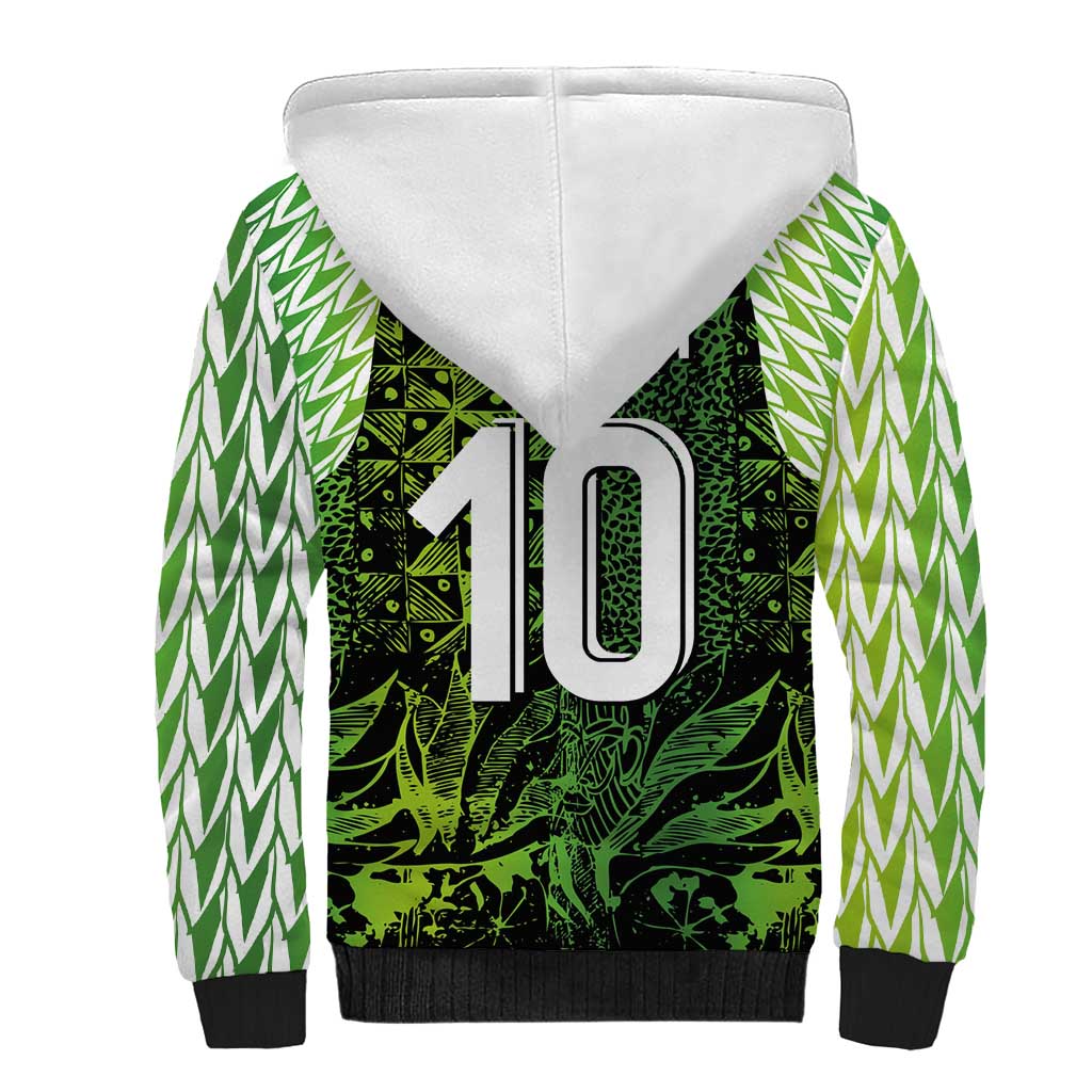 Custom Nigeria National Football Sherpa Hoodie Super Eagles-Feather Shoulders Sleeves Armor - Wonder Print Shop