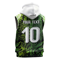 Custom Nigeria National Football Sleeveless Zip Hoodie Super Eagles-Feather Shoulders Sleeves Armor - Wonder Print Shop