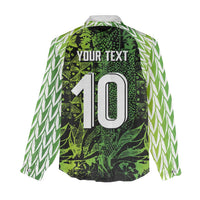 Custom Nigeria National Football Women Casual Shirt Super Eagles-Feather Shoulders Sleeves Armor - Wonder Print Shop