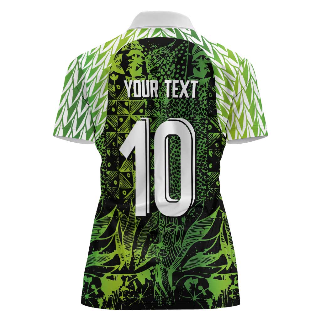 Custom Nigeria National Football Women Polo Shirt Super Eagles-Feather Shoulders Sleeves Armor - Wonder Print Shop