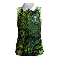 Custom Nigeria National Football Women Sleeveless Polo Shirt Super Eagles-Feather Shoulders Sleeves Armor - Wonder Print Shop