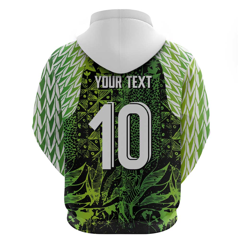 Custom Nigeria National Football Zip Hoodie Super Eagles-Feather Shoulders Sleeves Armor - Wonder Print Shop