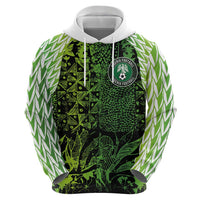 Custom Nigeria National Football Zip Hoodie Super Eagles-Feather Shoulders Sleeves Armor - Wonder Print Shop