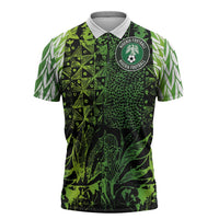 Custom Nigeria National Football Zipper Polo Shirt Super Eagles-Feather Shoulders Sleeves Armor - Wonder Print Shop