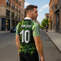Custom Nigeria National Football Zipper Polo Shirt Super Eagles-Feather Shoulders Sleeves Armor - Wonder Print Shop