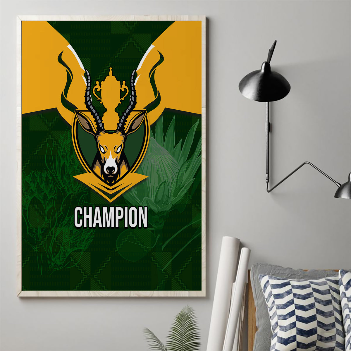 South Africa Rugby Canvas Wall Art Springbok Mascot History Champion World Rugby 2023 - Wonder Print Shop