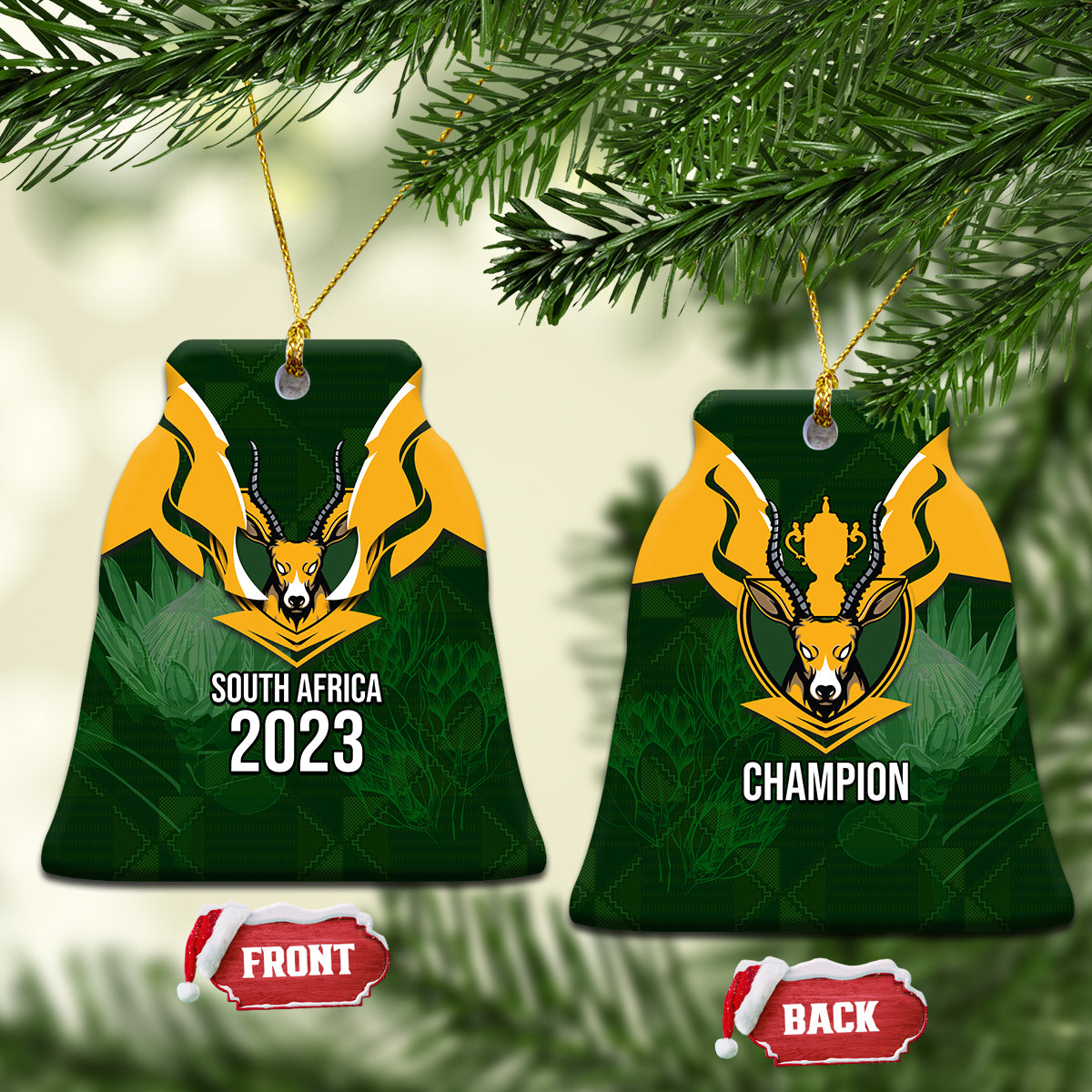 South Africa Rugby Ceramic Ornament Springbok Mascot History Champion World Rugby 2023 - Wonder Print Shop
