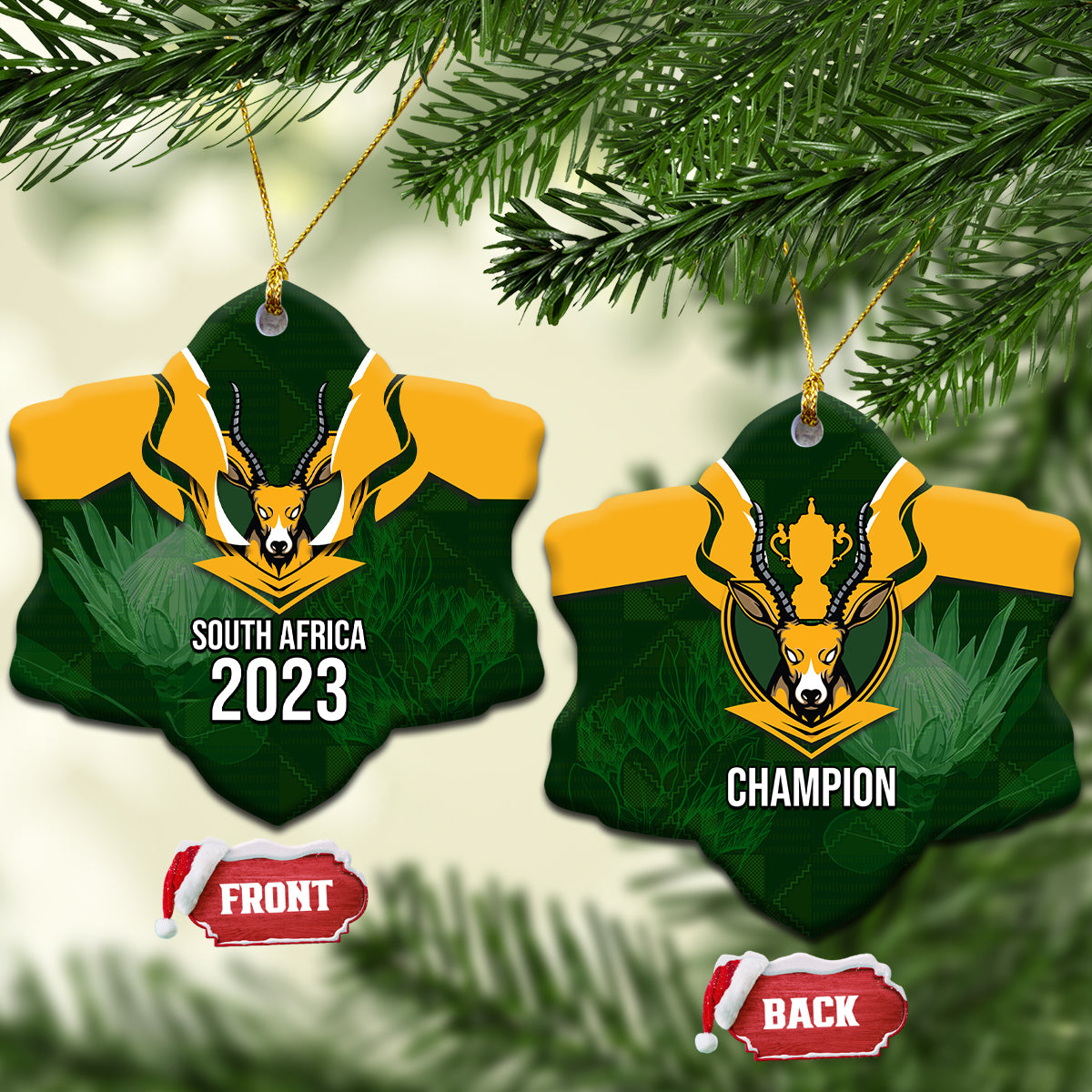 South Africa Rugby Ceramic Ornament Springbok Mascot History Champion World Rugby 2023 - Wonder Print Shop