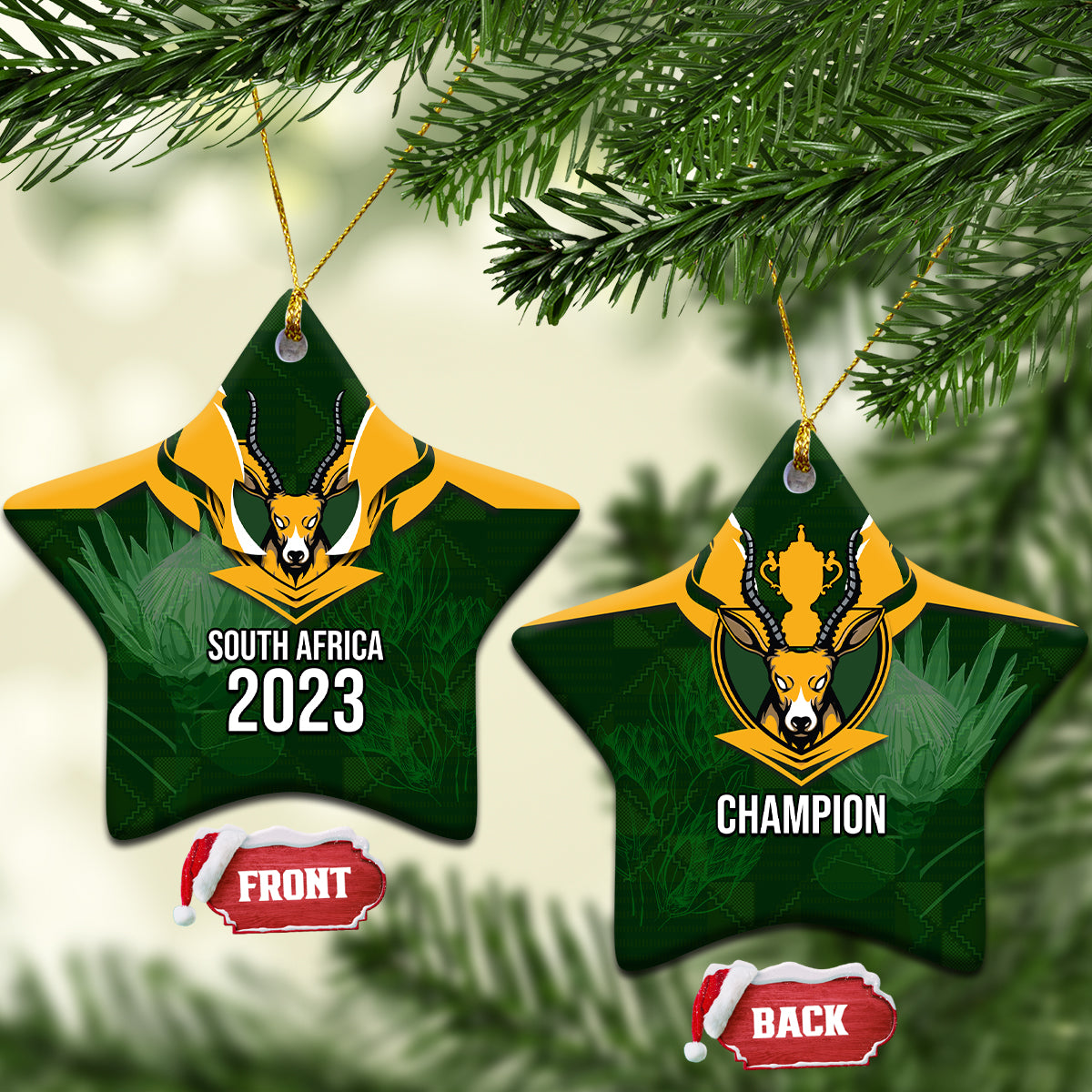 South Africa Rugby Ceramic Ornament Springbok Mascot History Champion World Rugby 2023 - Wonder Print Shop