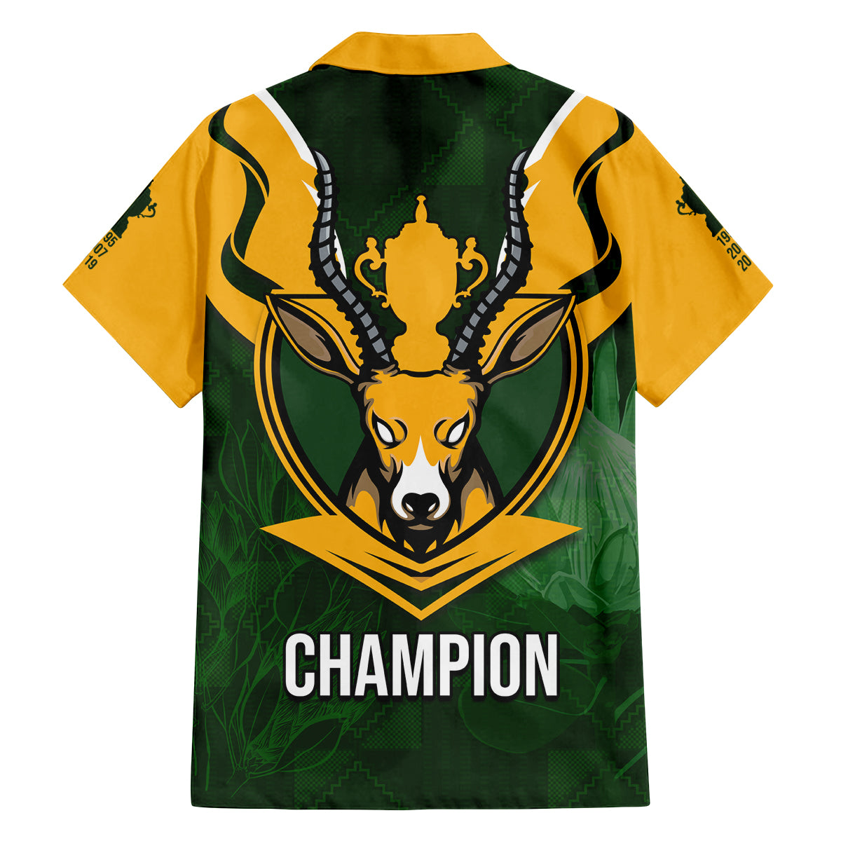 South Africa Rugby Family Matching Off Shoulder Long Sleeve Dress and Hawaiian Shirt Springbok Mascot History Champion World Rugby 2023 - Wonder Print Shop