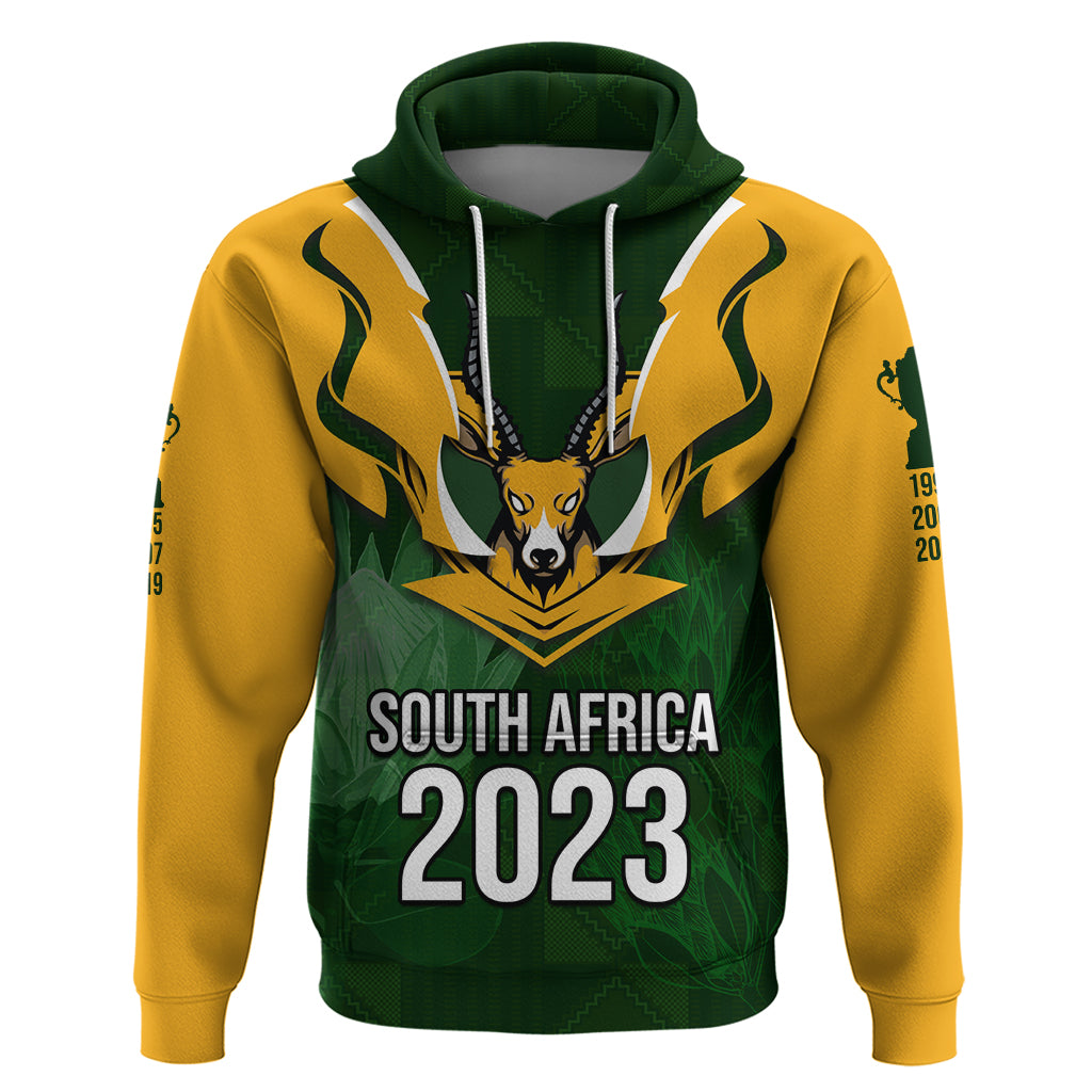 South Africa Rugby Hoodie Springbok Mascot History Champion World Rugby 2023 - Wonder Print Shop