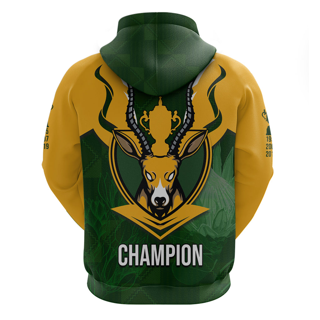 South Africa Rugby Hoodie Springbok Mascot History Champion World Rugby 2023 - Wonder Print Shop