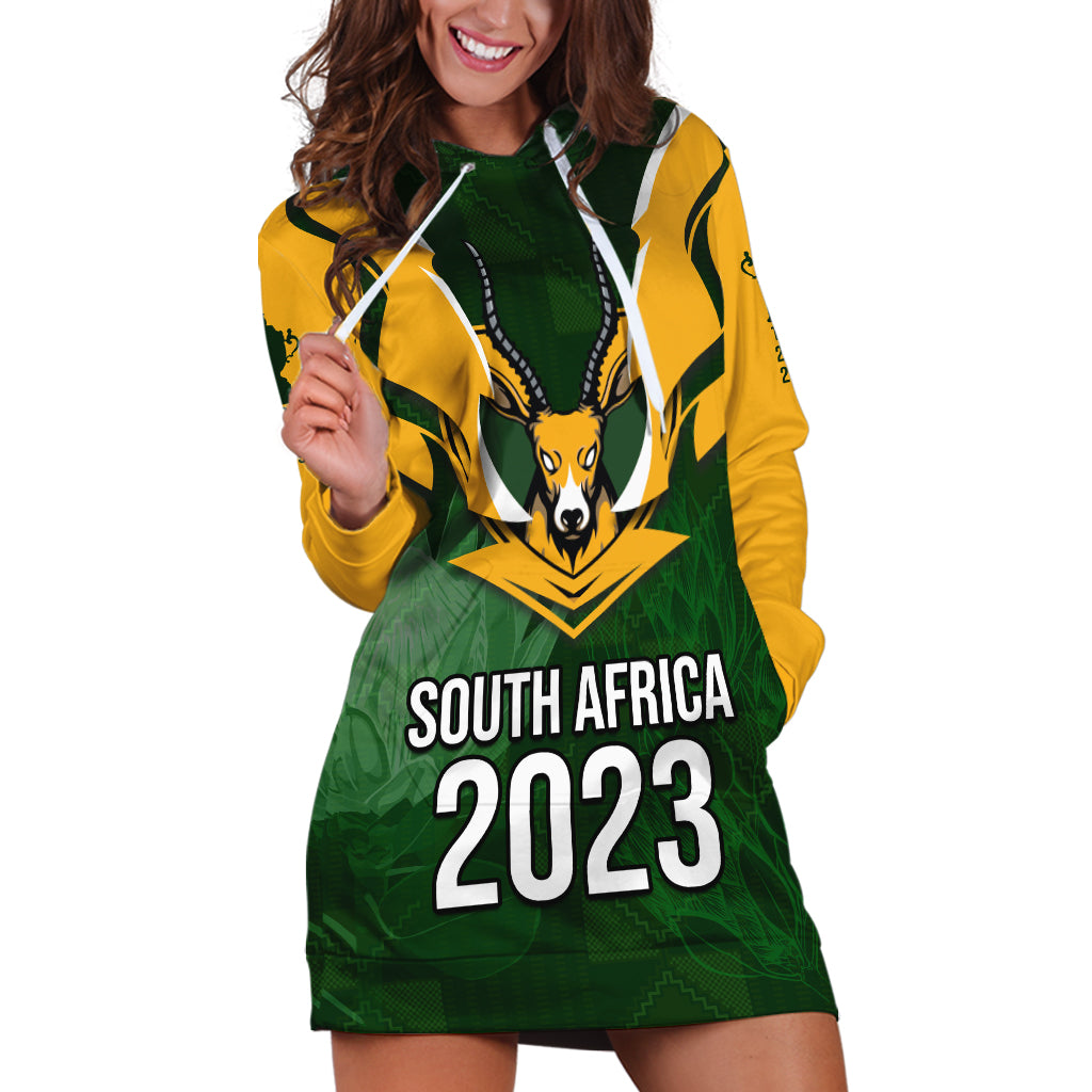 South Africa Rugby Hoodie Dress Springbok Mascot History Champion World Rugby 2023 - Wonder Print Shop
