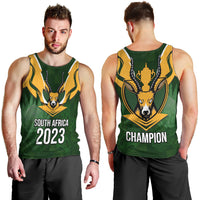 South Africa Rugby Men Tank Top Springbok Mascot History Champion World Rugby 2023 - Wonder Print Shop