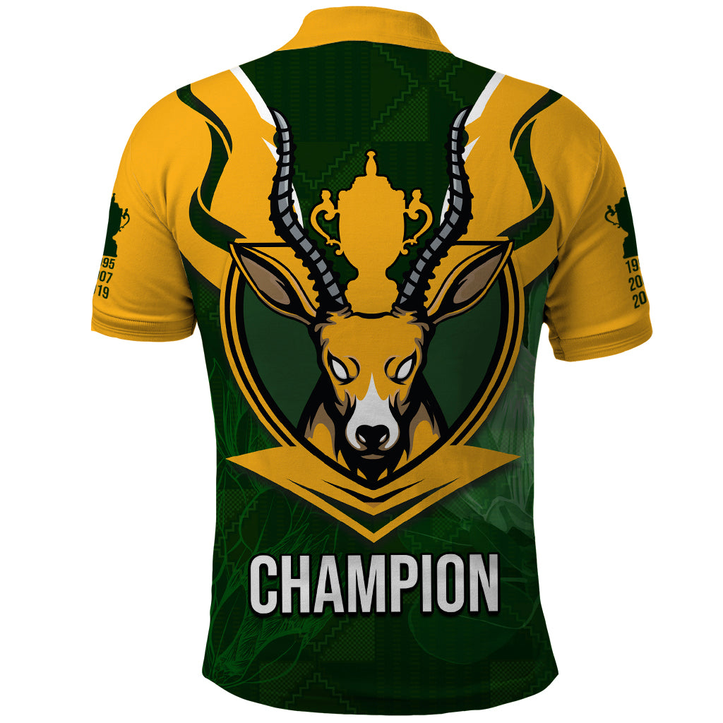 South Africa Rugby Polo Shirt Springbok Mascot History Champion World Rugby 2023 - Wonder Print Shop